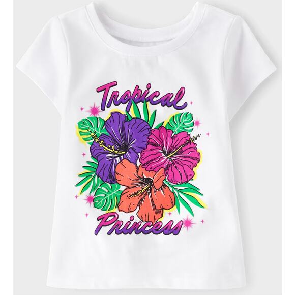 The Children's Place Tropical Princess Graphic T-Shirt 3T - Picture 7 of 7